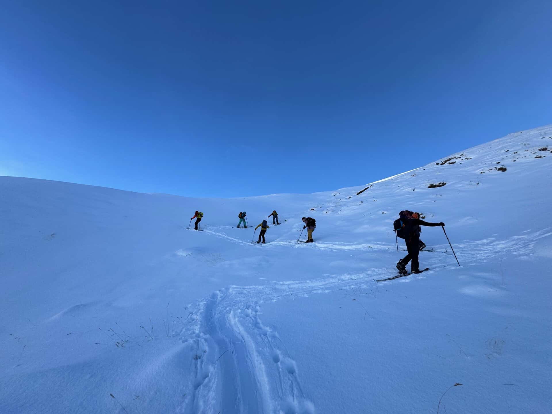 Groupe en montée : rythme, espacement et communication en conditions froides
